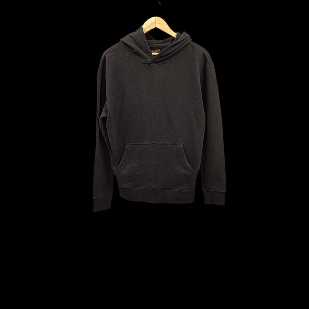 Quince Men Organic Heavyweight Fleece Hoodie Black Sleeved Top M